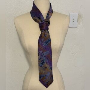 Vintage Paisley Purple Tie by STACY ADAMS Signature Gold